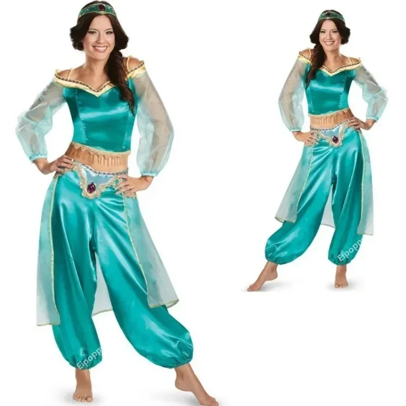 European and American Adult Role-playing Stage Costumes Halloween Jasmine Princess Dress