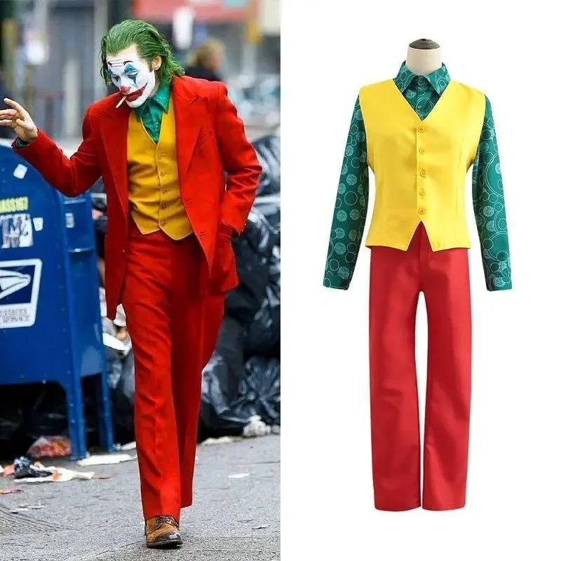 Anime Joaquin Cos Phoenix Joker Cosplay Costume Film Joke Clown Character Wigs Hairs Halloween Costume Uniform For Men Women